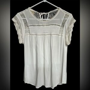 Daniel Rainn Elegant White Lace Blouse Size M
